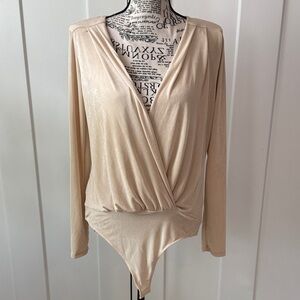 Timing Beige Wrap Bodysuit